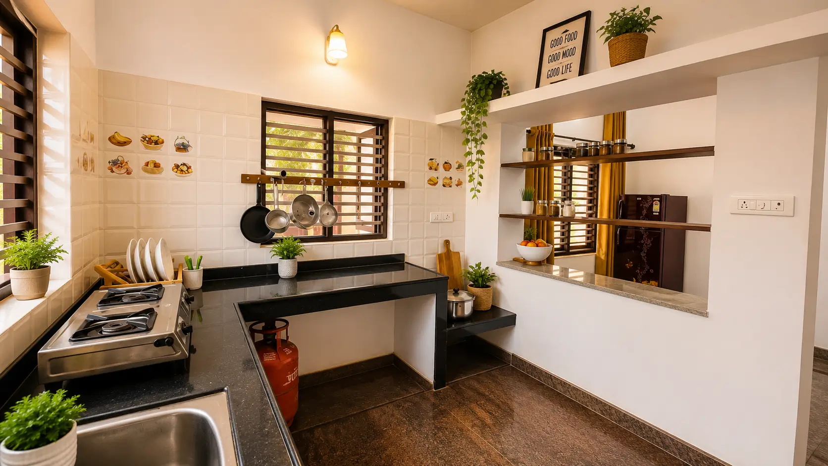 Courtyard &amp; kitchen